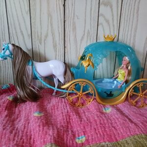 Simba Toys Steffi Love Princess Cinderella Barbie Doll Carriage Playset Horse